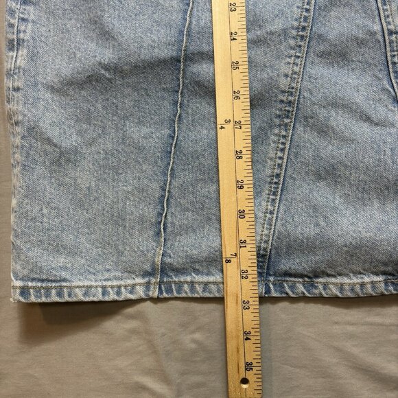 ANTHROPOLOGIE x PILCRO Skirt Womens 6 Denim Pocket Midi Western Boho Hippie - Picture 2 of 6